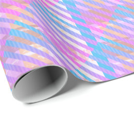 Schattige Girly Pastel Plaid Rainbow Iridescent Cadeaupapier