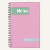 Schattige Girly Pastel Roze Monogrammed Volledige  Notitieboek (Voorkant)