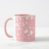 Schattige Girly Pastel Roze Wit Abstract Terrazzo Mok (Links)