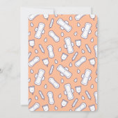 Schattige Girly Peach Cartoon Patroon Eerste Perio Kaart (Achterkant)