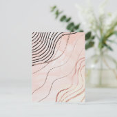 Schattige Girly Pink Bohemian Roos Gold Design Briefkaart (Staand voorkant)