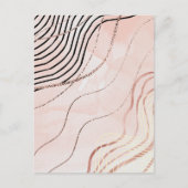 Schattige Girly Pink Bohemian Roos Gold Design Briefkaart (Voorkant)