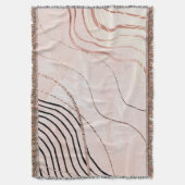 Schattige Girly Pink Bohemian Roos Gold Design Deken (Voorkant Verticaal)