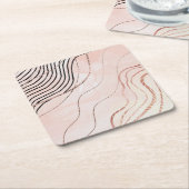 Schattige Girly Pink Bohemian Roos Gold Design Kartonnen Onderzetters (Schuin)