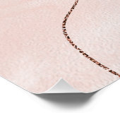 Schattige Girly Pink Bohemian Roos Gold Design Perfect Poster (Hoek)