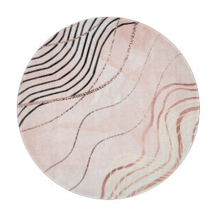 Schattige Girly Pink Bohemian Roos Gold Design Snijplank