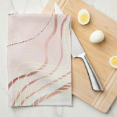 Schattige Girly Pink Bohemian Roos Gold Design Theedoek (Quarter Fold)