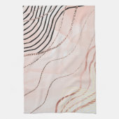 Schattige Girly Pink Bohemian Roos Gold Design Theedoek (Verticaal)