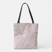 Schattige Girly Pink Bohemian Roos Gold Design Tote Bag (Achterkant)