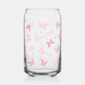 Schattige Girly Pink Butterflies Pattern Blikvorm Glas (Achterkant)