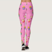 Schattige Girly Pink Cupcake Pattern Leggings (Achterkant)
