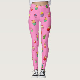 Schattige Girly Pink Cupcake Pattern Leggings