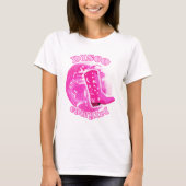 Schattige Girly Pink Disco Ball Cowgirl Boot T-shirt (Voorkant)