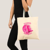 Schattige Girly Pink Disco Ball Cowgirl Boot Tote Bag (Voorkant (product))