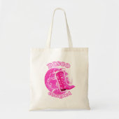 Schattige Girly Pink Disco Ball Cowgirl Boot Tote Bag (Voorkant)