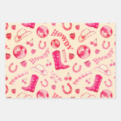 Schattige Girly Pink Disco Cowgirl Esthetisch Inpakpapier Vel (Voorkant 3)