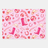 Schattige Girly Pink Disco Cowgirl Esthetisch Inpakpapier Vel (Voorkant 2)