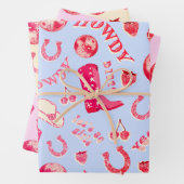 Schattige Girly Pink Disco Cowgirl Esthetisch Inpakpapier Vel (In situ)