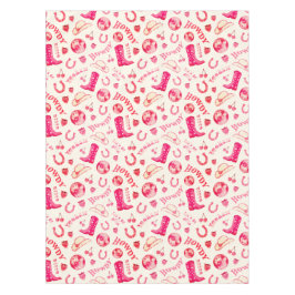 Schattige Girly Pink Disco Cowgirl Esthetisch Tafelkleed