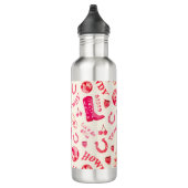 Schattige Girly Pink Disco Cowgirl Esthetisch Waterfles (Rechts)