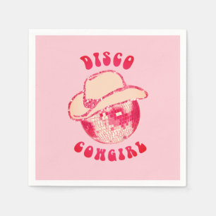 Schattige Girly Pink Disco Cowgirl Glitter Servet