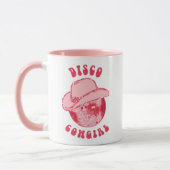 Schattige Girly Pink Disco Cowgirl Naam Mok (Links)