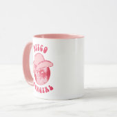 Schattige Girly Pink Disco Cowgirl Naam Mok (Voorkant links)