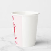 Schattige Girly Pink Disco Cowgirl Naam Papieren Bekers (Links)