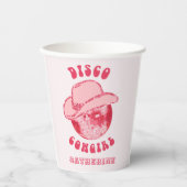 Schattige Girly Pink Disco Cowgirl Naam Papieren Bekers (Voorkant)