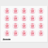 Schattige Girly Pink Disco Cowgirl Naam Ronde Sticker (Vel)