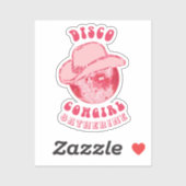 Schattige Girly Pink Disco Cowgirl Naam Sticker (Vel)