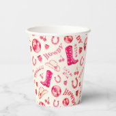 Schattige Girly Pink Disco Cowgirl Papieren Bekers (Achterkant)