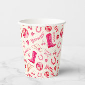 Schattige Girly Pink Disco Cowgirl Papieren Bekers (Voorkant)