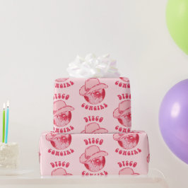 Schattige Girly Pink Disco Cowgirl Pet Cadeaupapier