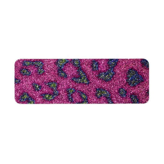 Schattige Girly Pink en veelkleurige glitter Cheet Etiket (Voorkant)
