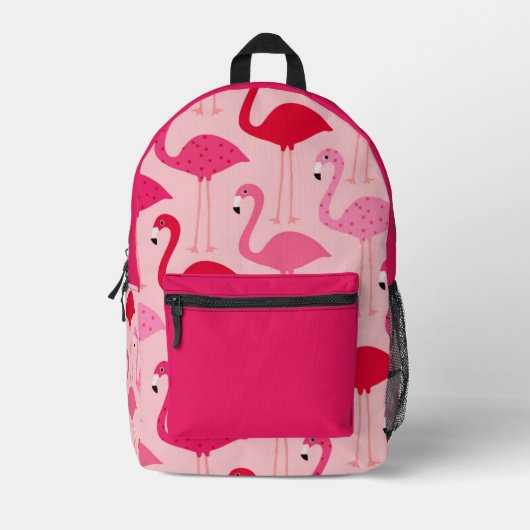 Schattige Girly Pink Flamingo patroon Bedrukte Rugzak (Voorkant)