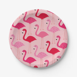 Schattige Girly Pink Flamingo patroon Papieren Bordje