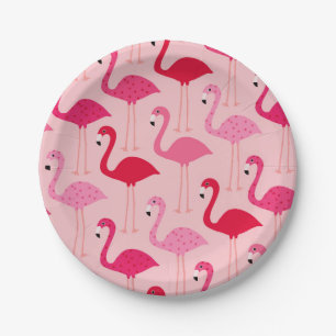 Schattige Girly Pink Flamingo patroon Papieren Bordje