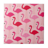 Schattige Girly Pink Flamingo patroon Tegeltje (Voorkant)