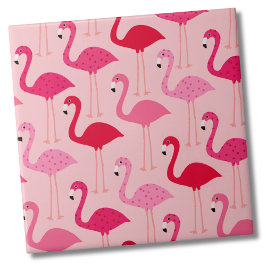 Schattige Girly Pink Flamingo patroon Tegeltje
