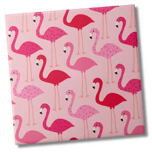 Schattige Girly Pink Flamingo patroon Tegeltje