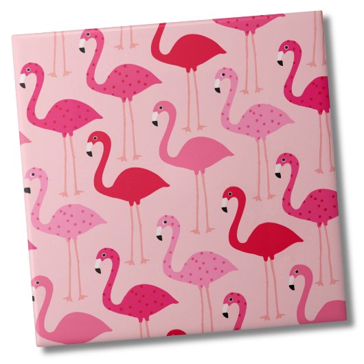 Schattige Girly Pink Flamingo patroon Tegeltje