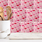 Schattige Girly Pink Flamingo patroon Tegeltje
