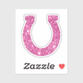 Schattige Girly Pink Glitter Hoefijzer Sticker (Vel)