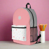 Schattige Girly Pink Hearts Terug naar School Init Bedrukte Rugzak