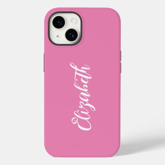 Schattige Girly Pink Naam Persoonlijke Naam Case-Mate iPhone Case (Achterkant)