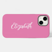 Schattige Girly Pink Naam Persoonlijke Naam Case-Mate iPhone Case (Achterkant (horizontaal))