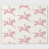 Schattige Girly Pink Rose Gold Paardrijden Cadeaupapier (Vlak)