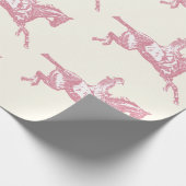 Schattige Girly Pink Rose Gold Paardrijden Cadeaupapier (Hoek)