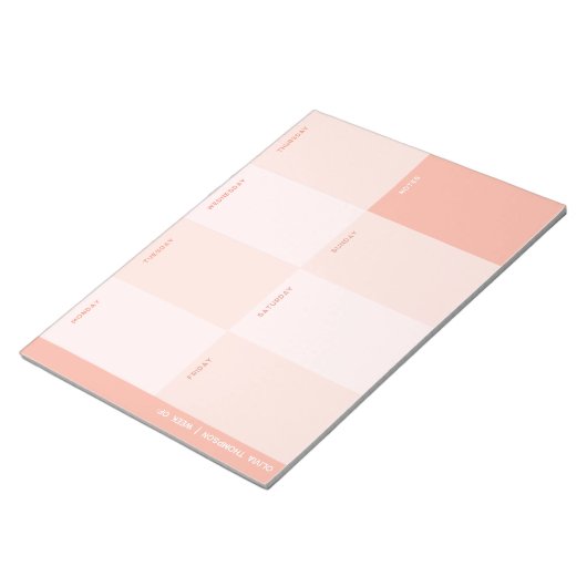 Schattige Girly Pink School Weekly Planner Notitieblok (Schuin)
